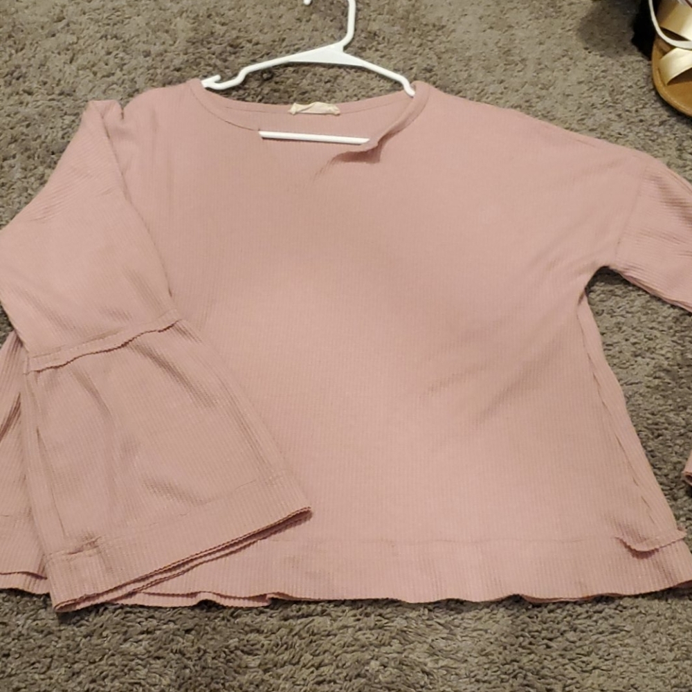 Pink peasant shirt